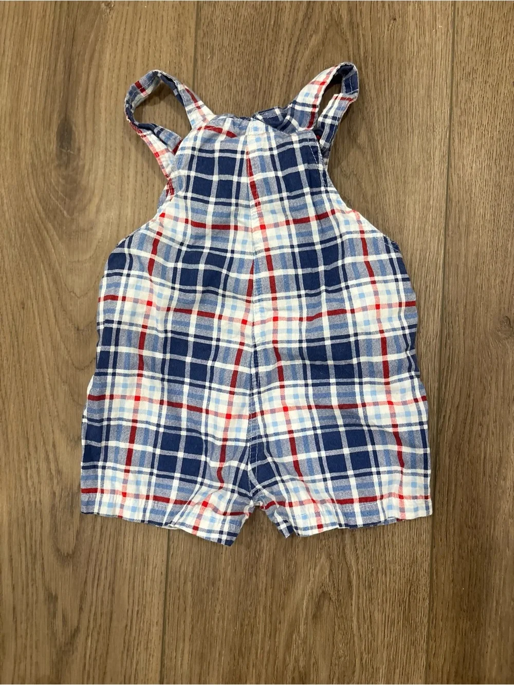 Disney Plaid Mickey Mouse Cotton Overalls - Blue/White/Red